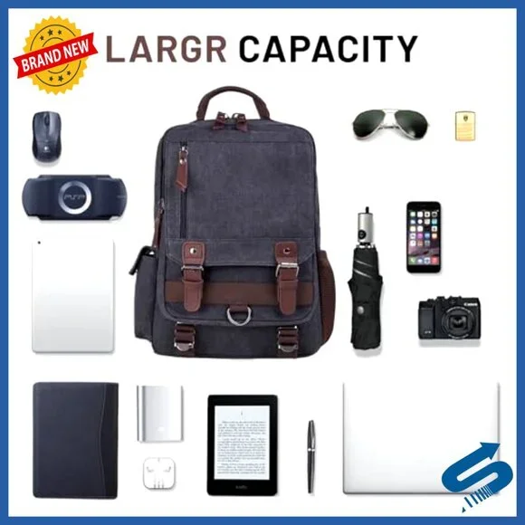 Canvas Cross Body Messenger Bag Retro Travel Backpack Adjustable Strap